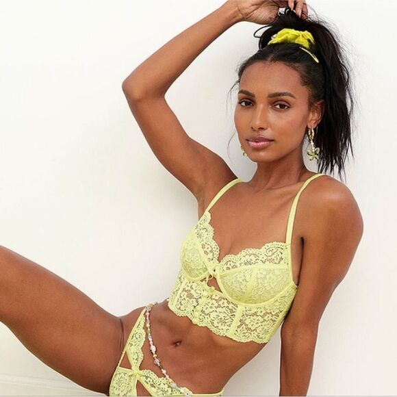 For Love and Lemons Creamsicle Lace Underwire Bra Bustier Mint Green - Picture 5 of 8